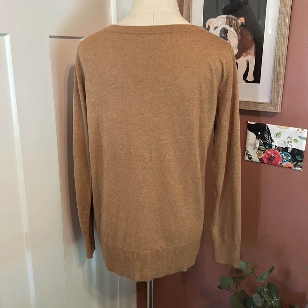 Banana Republic women’s Camel silk cashmere V-Neck M long sleeve Sweater